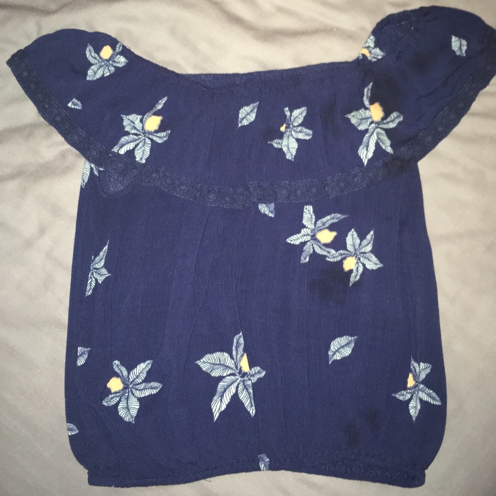 Floral, off the shoulder, crop top
